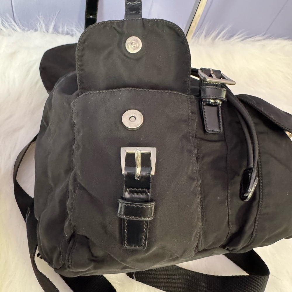 Authentic Prada Vela Mini Backpack in Black Nylon Tessuto-Full Set Cards Dustbag - Picture 8 of 16